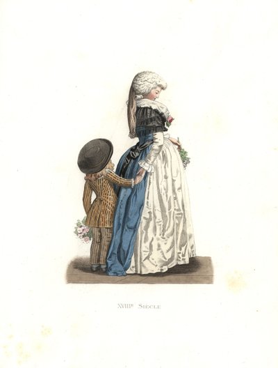 Genç kadın ve küçük çocuk, Fransa by Edmond Lechevallier Chevignard