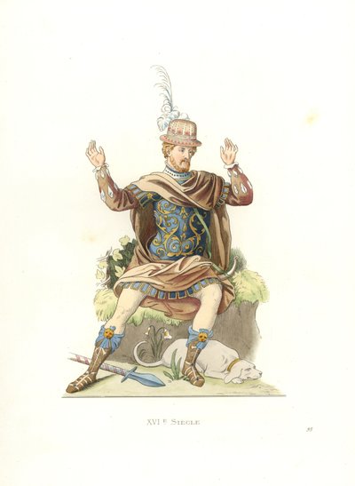 Eski kostümlü Fransız beyefendi by Edmond Lechevallier Chevignard