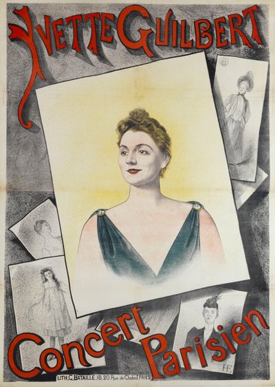 Yvette Guilbert Paris Konseri, 1890. by Edmond Marie Höner