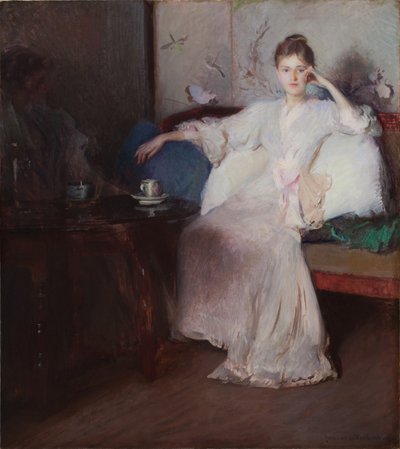 Pembe ve Gri Aranjman (İkindi Çayı) by Edmund Charles Tarbell