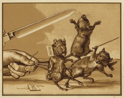 Üç Kör Fare için İllüstrasyon (renkli taş) by Edmund G. Caldwell