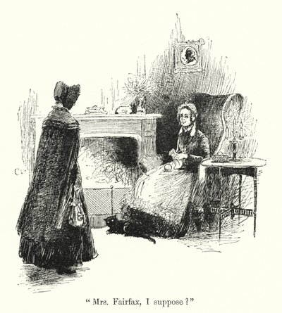 Charlotte Bronte (lito) tarafından Jane Eyre için illüstrasyon by Edmund Henry Garrett