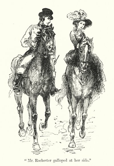 Charlotte Bronte (lito) tarafından Jane Eyre için illüstrasyon by Edmund Henry Garrett