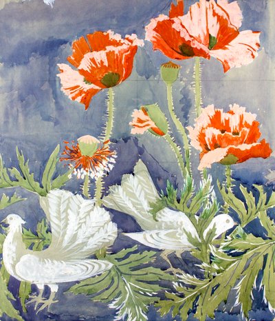 Peace c1920 (kağıt üzerine guaj boya) by Edmund Hunter