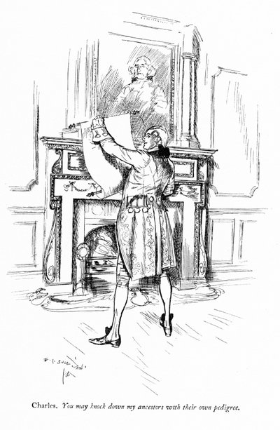 Sheridan'ın Skandal Okulu için İllüstrasyon (gravür) by Edmund Joseph (after) Sullivan