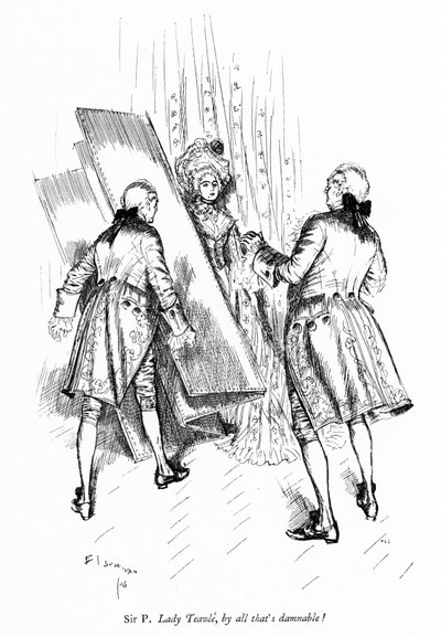 Sheridan'ın Skandal Okulu için İllüstrasyon (gravür) by Edmund Joseph (after) Sullivan