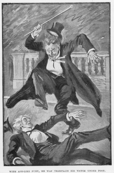 RL Stevenson tarafından Dr Jekyll ve Bay Hyde için illüstrasyon by Edmund Joseph Sullivan