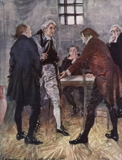 Oliver Goldsmith tarafından Wakefield Papazı için illüstrasyon (renkli taş) by Edmund Joseph Sullivan