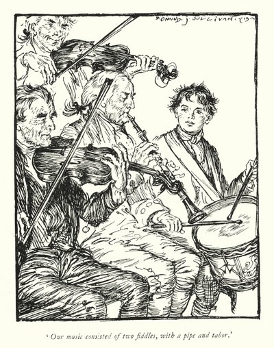 Oliver Goldsmith (lito) tarafından Wakefield Papazı için illüstrasyon by Edmund Joseph Sullivan