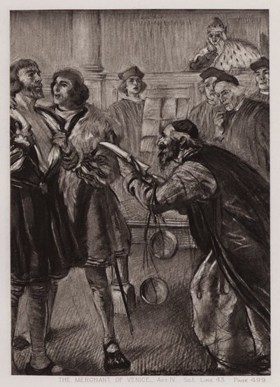Venedik Taciri, Perde IV, Sc I by Edmund Joseph Sullivan