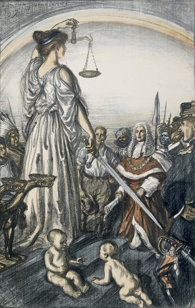 Adaletin Saltanatı, 1917 (litografi) by Edmund Joseph Sullivan