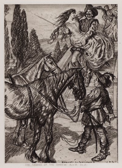 Hırçınlığın Evcilleştirilmesi, III. Perde, Sc 2 (lito) by Edmund Joseph Sullivan