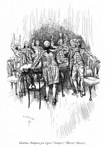 Sheridans Skandal Okulu için İllüstrasyon by Edmund Joseph after Sullivan