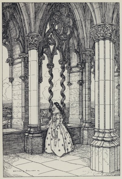 Tennyson, A Dream of Fair Women ve Diğer Şiirler için İllüstrasyon by Edmund Joseph after Sullivan