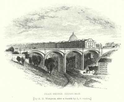 Dean Bridge, Edinburgh (gravür) by Edmund Morison (after) Wimperis
