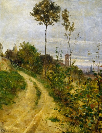 Tepe yolu (tuval üzerine yağlıboya) by Edoardo Calandra