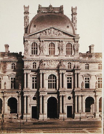 Louvre Pavilion Richelieu (s/b fotoğraf) by Edouard-Denis Baldus