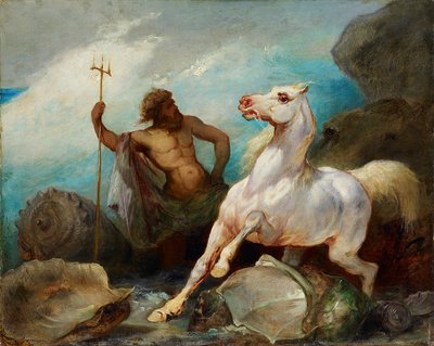 Neptün Atı Yaratıyor, 1845 civarı by Édouard Alexandre Odier
