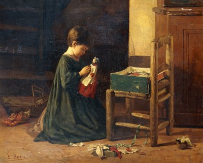Bebeği Giydirmek, by Edouard Alexandre Sain