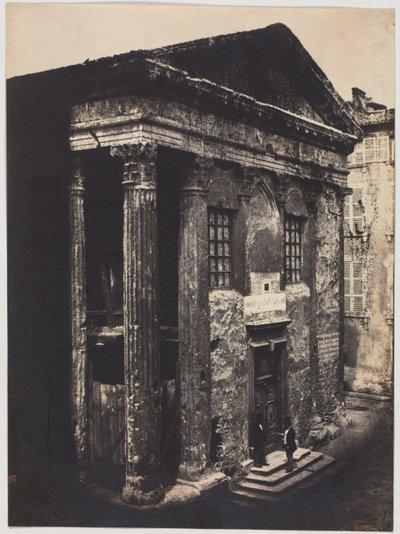 Cephe, Augustus ve Livia Tapınağı, Vienne, 1851. by Édouard Baldus