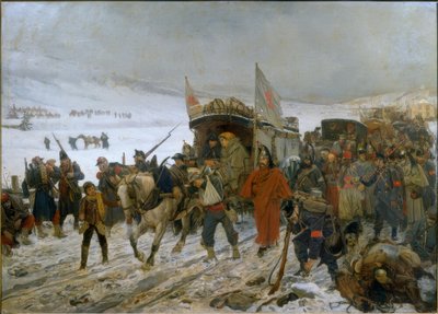 Les Verrières yakınındaki İsviçre ambulansı by Edouard Castres