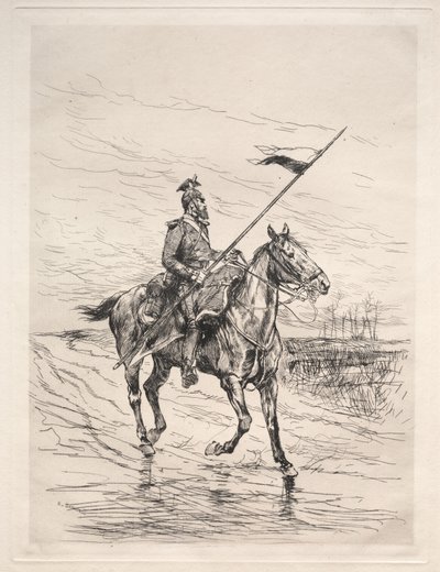 Bir Uhlan. by Jean Baptiste Edouard Detaille