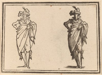 Elleri Kalçalarında Önden Bakılan Beyefendi by Edouard Eckman after Jacques Callot