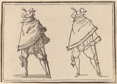 Mantosuna sarılı beyefendi by Edouard Eckman after Jacques Callot