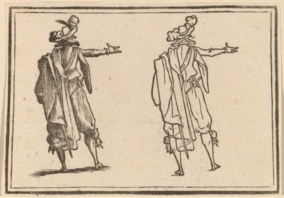 Sağ Kolunu Uzatmış Arkadan Görülen Adam by Edouard Eckman after Jacques Callot