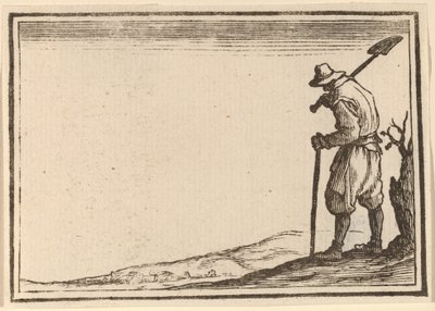 Omzunda Kürekle Köylü by Edouard Eckman after Jacques Callot