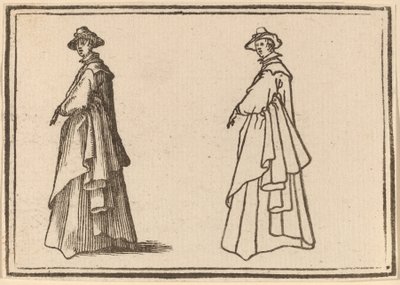 Büyük Paltolu Ayakta Kadın by Edouard Eckman after Jacques Callot