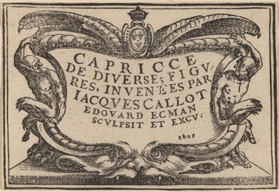 "The Capricci" için Başlık Sayfası by Edouard Eckman after Jacques Callot