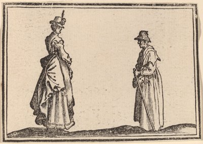 Profildeki İki Kadın by Edouard Eckman after Jacques Callot