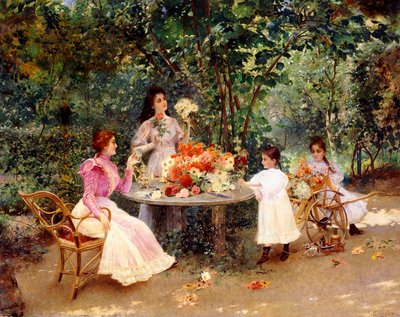 Bahçede Çay Saati, by Edouard Frederic Wilhelm Richter