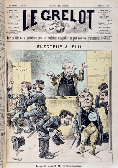 Milletvekili dokunulmazlığına ilişkin karikatür - 14/02/1892 tarihli “” Le Grelot” da by Edouard Guillaumin Pepin