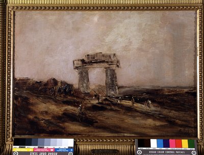 Çölde bir tapınak kalıntıları by Edouard Jacques Dufeu