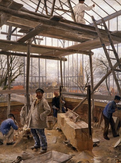 Bir sera inşa etmek, 1890 by Edouard Joseph Dantan
