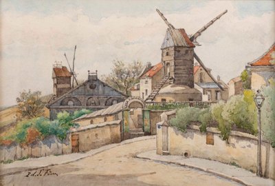 Moulin de la Galette, c. 1895. by Edouard Lefèvre