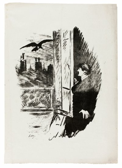 Pencerede ("Burada aç, panjuru fırlattım..."), The Raven