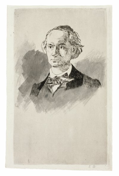 Charles Baudelaire, Tam Yüz III by Édouard Manet