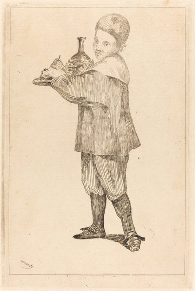 Tepsi tutan çocuk by Édouard Manet