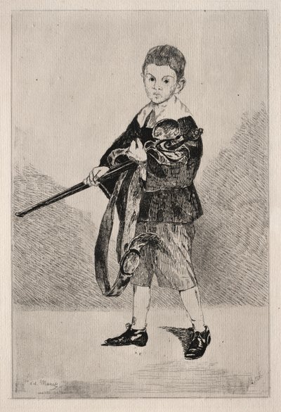 Kılıçlı Çocuk, Sola Döndü. by Édouard Manet