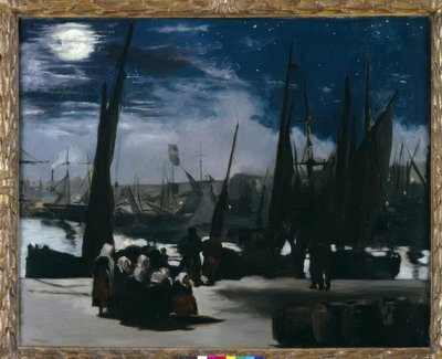 Boulogne limanı üzerinde ay ışığı by Édouard Manet
