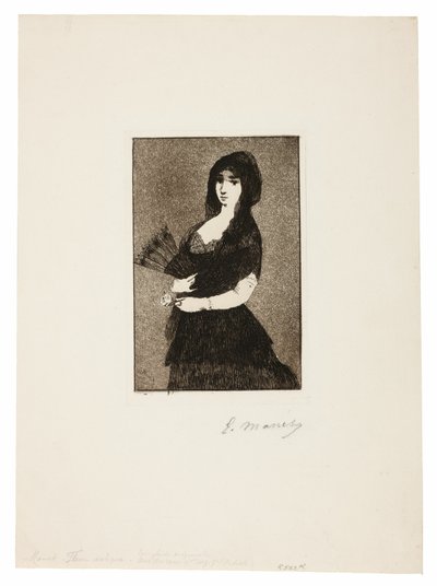 Egzotik Çiçek (Mantillalı Kadın) by Édouard Manet