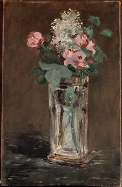 Kristal Vazoda Çiçekler (tuval üzerine yağlı boya) by Édouard Manet
