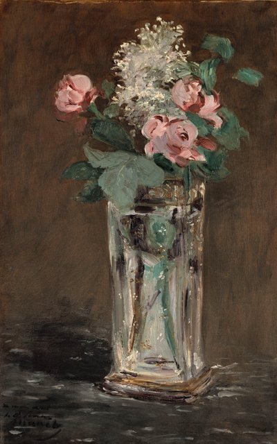 Kristal Vazoda Çiçekler by Édouard Manet