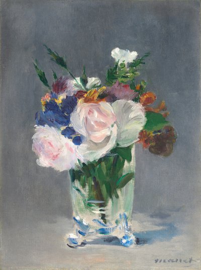 Kristal Vazoda Çiçekler, c. 1882. by Édouard Manet