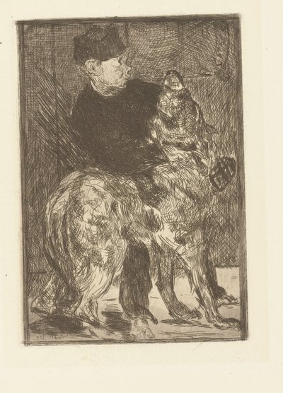 Jongen speelt hond ile tanıştı Oğlan ve köpek by Édouard Manet
