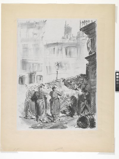 Barikat (çine ocağında litografi) by Édouard Manet