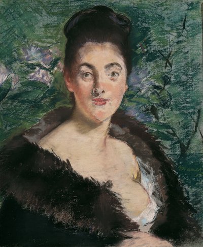 Kürk Mantolu Bayan, c. 1880. by Édouard Manet